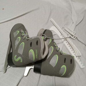 SOFTMAX ice skates, size 6, grey color with touches of light green